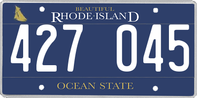 RI license plate 427045