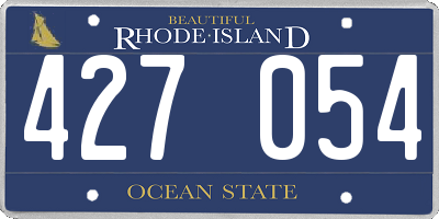 RI license plate 427054