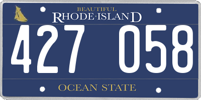 RI license plate 427058