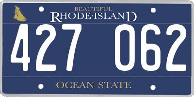 RI license plate 427062
