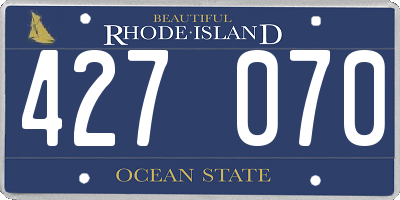 RI license plate 427070