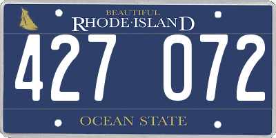RI license plate 427072