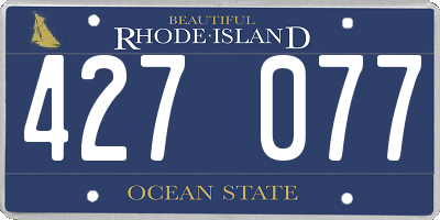 RI license plate 427077