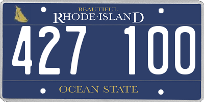 RI license plate 427100