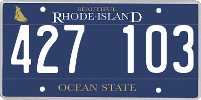 RI license plate 427103