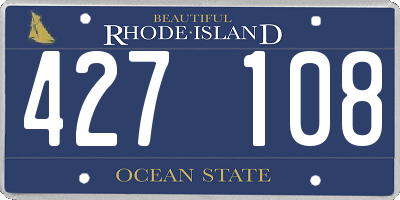 RI license plate 427108