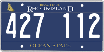 RI license plate 427112