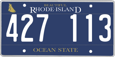 RI license plate 427113
