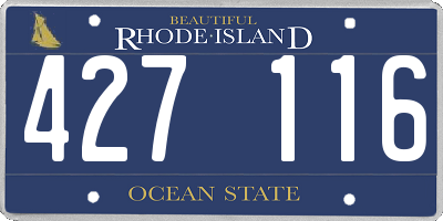 RI license plate 427116