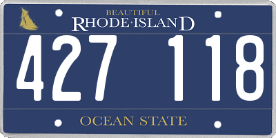 RI license plate 427118