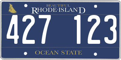 RI license plate 427123