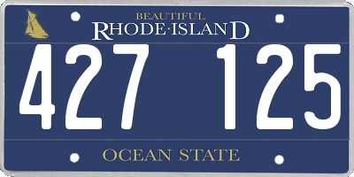 RI license plate 427125