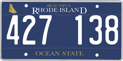 RI license plate 427138
