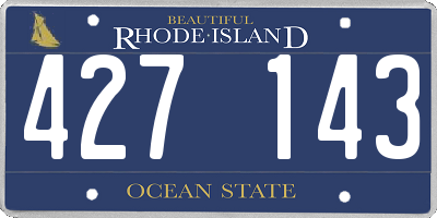 RI license plate 427143
