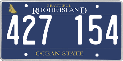 RI license plate 427154