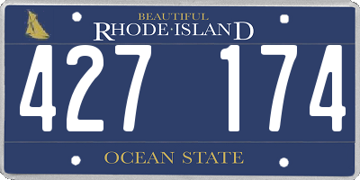 RI license plate 427174