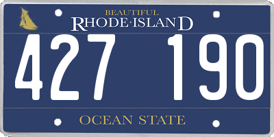 RI license plate 427190