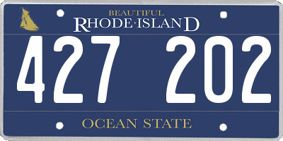 RI license plate 427202