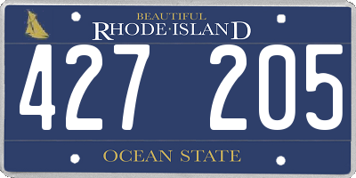 RI license plate 427205
