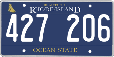 RI license plate 427206