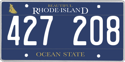 RI license plate 427208
