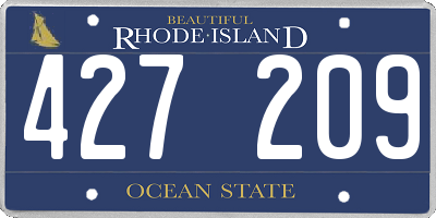 RI license plate 427209