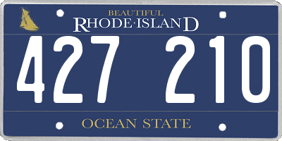 RI license plate 427210