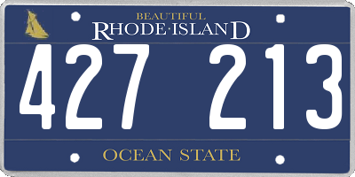 RI license plate 427213