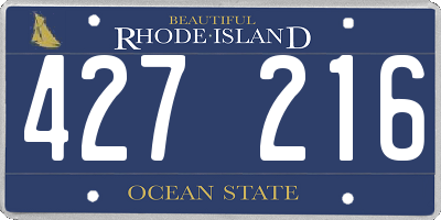 RI license plate 427216