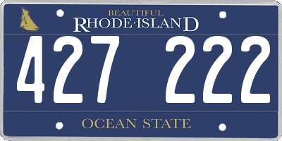 RI license plate 427222