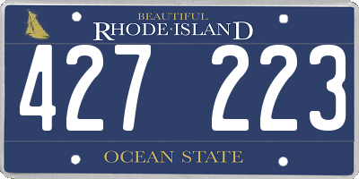 RI license plate 427223