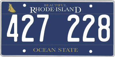 RI license plate 427228