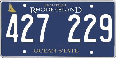 RI license plate 427229