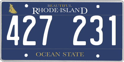 RI license plate 427231