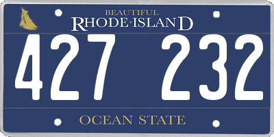 RI license plate 427232