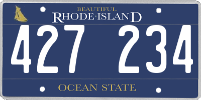 RI license plate 427234