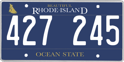 RI license plate 427245