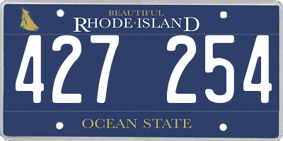 RI license plate 427254