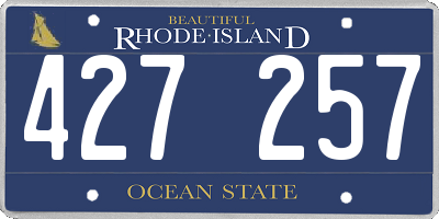 RI license plate 427257