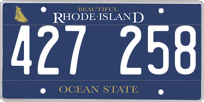 RI license plate 427258
