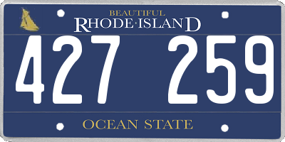 RI license plate 427259