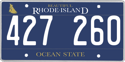 RI license plate 427260