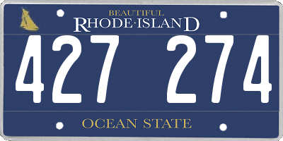 RI license plate 427274