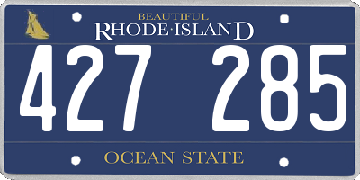 RI license plate 427285