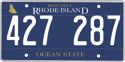 RI license plate 427287