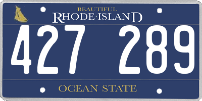 RI license plate 427289