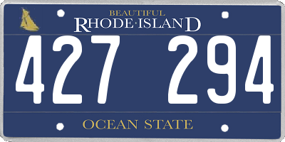 RI license plate 427294