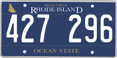 RI license plate 427296