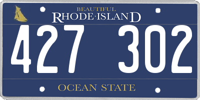 RI license plate 427302