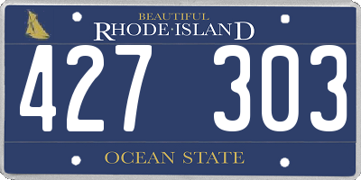 RI license plate 427303